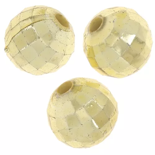 Perle sfaccettate rotonde - Sfaccettature acriliche da 9 mm - Dorato x10
