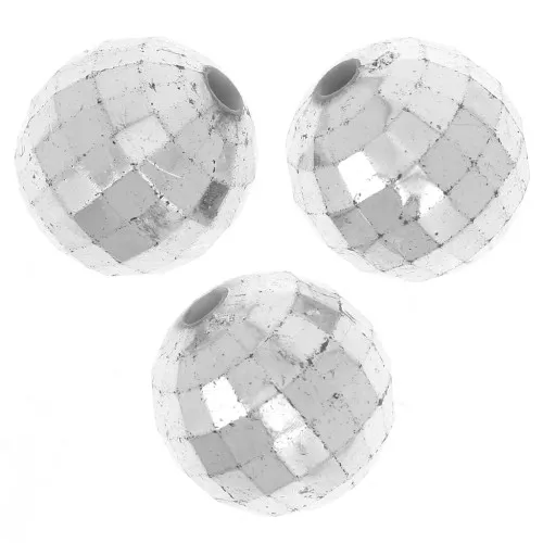 Perle sfaccettate rotonde - sfere sfaccettate in acrilico da 12 mm - Argentato x8