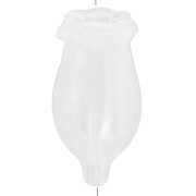 Perla fiore acrilica 19x10 mm - Bianco trasparente x1