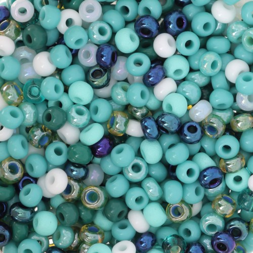 Perla Preciosa 8/0 da 3 mm - Mix turchese x20 g