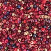 Perla Preciosa 11/0 da 2 mm - Mix rosso e Dorato x 20 g