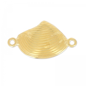 Separatore conchiglia 2 anellini mm. 25 Dorato con oro fino con oro fino x1