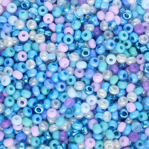 Perla Preciosa 11/0 2 mm - Mix multicolore blu - Lilla x 20 g