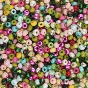 Perla Preciosa 11/0 2 mm - Mix verde - giallo - rosa x 20 g