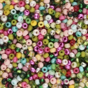 Perla Preciosa 11/0 2 mm - Mix verde - giallo - rosa x 20 g