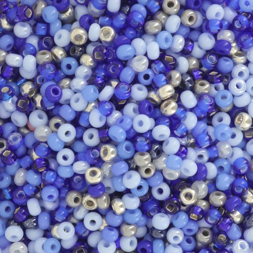 Preciosa Perle di semi 11/0 2 mm - Mix Blu - Argento x20g