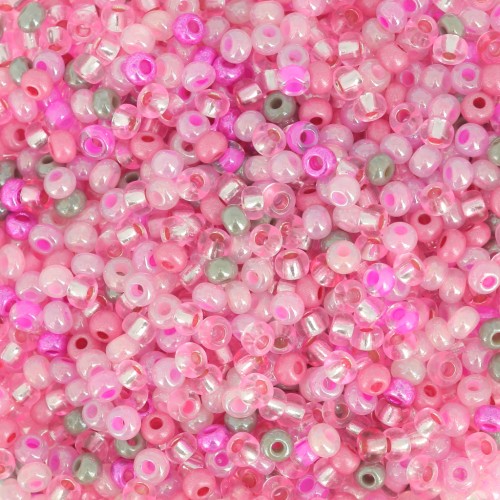 Perla Preciosa 11/0 2 mm - Mix rosa - grigio x 20 g