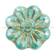 Perle di vetro a fiore da 18 mm - Verde x4