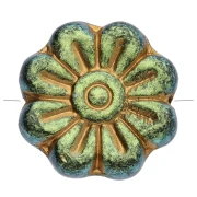 Perle di vetro da 18 mm - Jet Gold x4