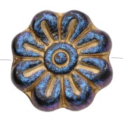 Perle di vetro da 18 mm - Jet Light Gold x4|raw }}