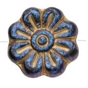 Perle di vetro da 18 mm - Jet Light Gold x4