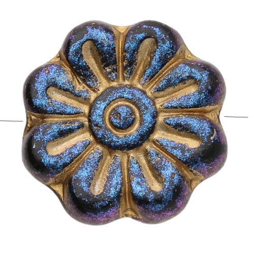 Perle di vetro da 18 mm - Jet Light Gold x4