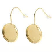 Ganci per cabochon a dorso piatto 14 mm Acciaio inossidabile 304L Dorato x2