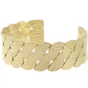Bracciale largo regolabile con design martellato 20x155 mm - Acciaio inossidabile 304L Dorato x1