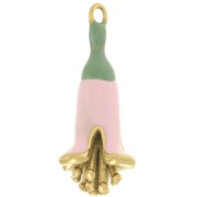 Pendente a fiore in resina epossidica 23x11 mm - Acciaio inossidabile 304L Dorato - Rosa chiaro|raw }}