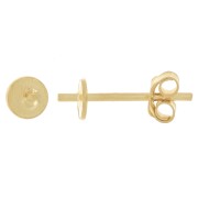 Orecchini semiperforati 4 - 6 mm con gambo 0,8 mm - Argento 925 Dorato con oro fino x2