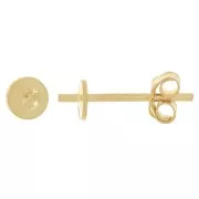Orecchini semiperforati 4 - 6 mm con gambo 0,8 mm - Argento 925 Dorato con oro fino x2