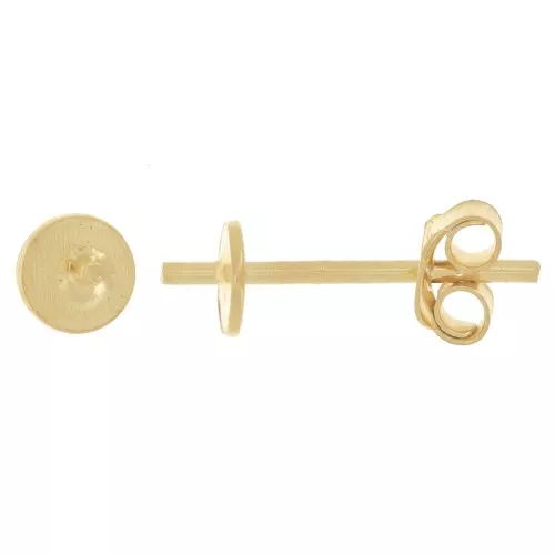 Orecchini semiperforati 4 - 6 mm con gambo 0,8 mm - Argento 925 Dorato con oro fino x2