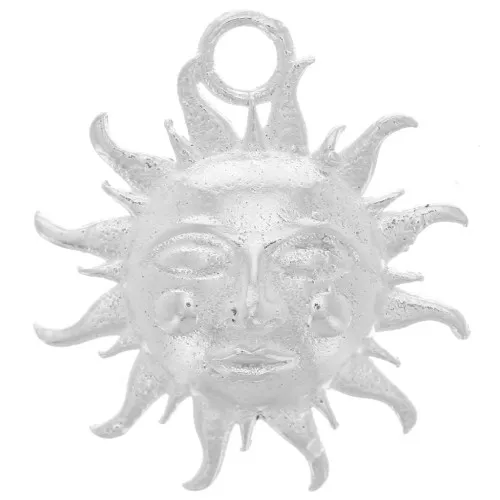 Ciondolo sole viso da 16 mm - Argento 925 x1