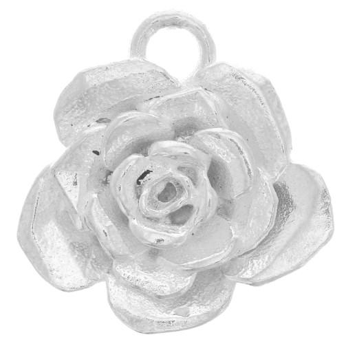 Ciondolo fiore rosa 14 mm - Argento 925 x1