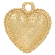 Ciondolo a cuore curvo 12x11 mm effetto ritorto - Dorato con oro fino x1