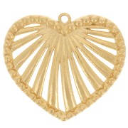 Ciondolo a cuore traforato 19x21 mm - Dorato con oro fino x1|raw }}