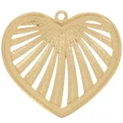 Ciondolo a cuore traforato 19x21 mm - Dorato con oro fino x1