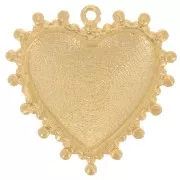 Ciondolo a cuore 19x18,5 mm con piccole perle - Dorato con oro fino x1