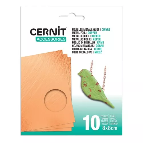 Fogli metallici 80x80 mm Cernit - Rame x10