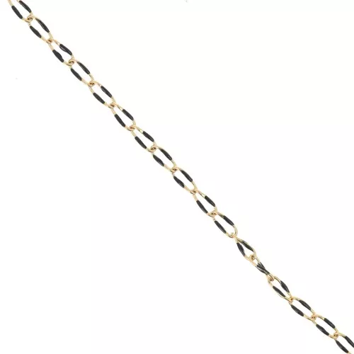Catena a maglia in resina epossidica 3,8 mm - Acciaio inox 201 Dorato - Nero x1m