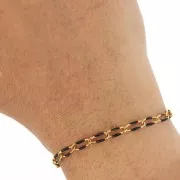 Catena a maglia in resina epossidica 3,8 mm - Acciaio inox 201 Dorato - Nero x1m