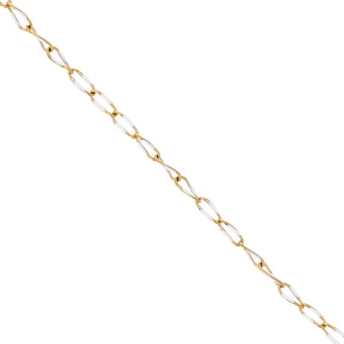 Catena resina epossidica 3,8 mm - Acciaio inossidabile 201 Dorato - Bianco x1m