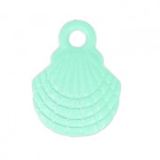 Ciondolo tinto conchiglia 10x13 mm Green Turchese x1
