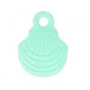 Ciondolo tinto conchiglia 10x13 mm Green Turchese x1