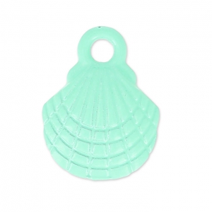 Ciondolo tinto conchiglia 10x13 mm Green Turchese x1