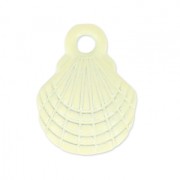 Ciondolo tinto conchiglia 10x13 mm Giallo Tenue x1|raw }}