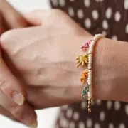 Ciondolo cavalluccio marino 12x6 mm con resina epossidica - Acciaio inossidabile 304L Dorato - Bianco x1