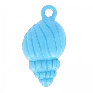 Ciondolo tinto conchiglia 24x13 mm Blu x1