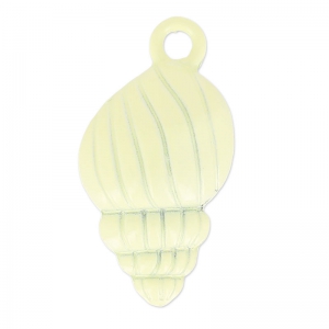 Ciondolo tinto conchiglia 24x13 mm Giallo Tenue x1