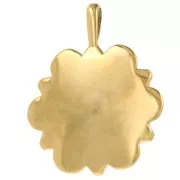 Pendente mandala fiore 24 mm in resina 304L acciaio inossidabile Dorato - Blu x1