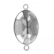 Castone da incollare PureCrystal 4120 ovale mm. 14x10 rodiato 2 anellino x1