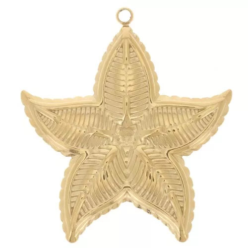 Pendenti a forma di stella marina 38x34 mm - Acciaio inossidabile 304L Dorato x2