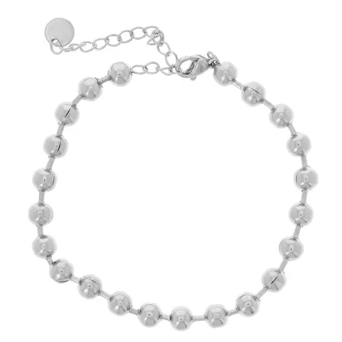 Bracciale a maglie a sfera da 5 mm - Acciaio inossidabile 304L x21,5 cm
