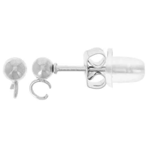 Orecchini a pallina da 3 mm con anello aperto - acciaio inossidabile 304L x20