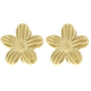 Orecchini a clip a forma di fiore da 26 mm con anello aperto - Acciaio inossidabile 304 Dorato x2