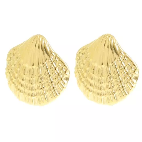 Clip a conchiglia 30x32 mm - Acciaio inossidabile 304L Dorato x2