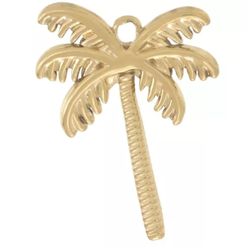 Pendente a forma di palma 28x22 mm - Acciaio inossidabile 304L Dorato x1