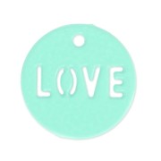 Sequin tinto love 14 mm Green Turchese x1