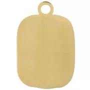 Ciondolo a rettangolo Palm 20x13 mm - Acciaio inossidabile 304L Dorato - Bianco - Fucsia x1