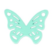 Separatore farfalla tinto 2 trous 20x15 mm Green Turchese x1